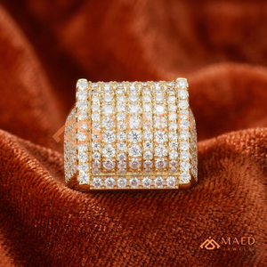 Anillo de Oro Rosa de 18K con Incrustaciones de Diamantes Moissanite, Estilo Hip Hop, Anillo de Lujo con Diamantes VVS Cuadrados Grandes para Hombre - Product Image 3