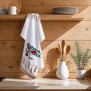 New Elegant Embroidery Design Christmas Kitchen Towel Customized Size 100% Cotton Kitchen Towels at Affordable Price. - Product Image 1