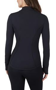 Factory Made Flexible Women's Yoga Jacket Skinny Fit Athletic Stretch Breathable Moisture Wicking Lightweight <b>Zip</b> <b>Up</b> Jackets - Product Image 3