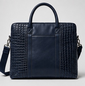 Sacoche de travail vintage en cuir véritable de qualité supérieure pour homme, motif alligator, pour ordinateur portable, idéale pour les affaires et les activités extérieures - Product Image 1