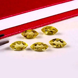 Lote al por mayor de piedras preciosas sueltas de cuarzo limón natural de 3x6 mm, talla marquesa, facetadas y calibradas, para la fabricación de joyas. - Product Image 3