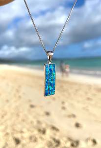 Pendentif en opale bleue élégante certifiée NIKHIL GEMS, en forme de planche de surf, en argent sterling 925, vintage, pour fiançailles, unisexe, d'inspiration hawaïenne - Product Image 5