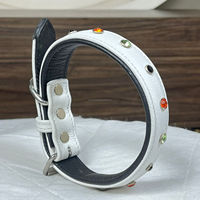 Collier pour chien en cuir de vachette pleine fleur, nouveau design, vente en gros, élégant, facile à ajuster, accessoires pour animaux de compagnie durables