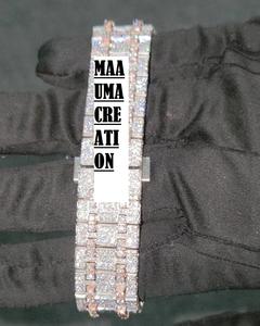 Luxury Moissanite Diamond <b>Watch</b> with Stainless Steel Band Finish Iced Out Design Customizable Colors - Product Image 5