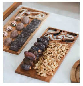 Bandeja de Servir Grande de Madera de Pino de Alta Calidad - Vajilla al por Mayor de un Solo Nivel Multifuncional Apta para Lavavajillas Personalizable - Product Image 2