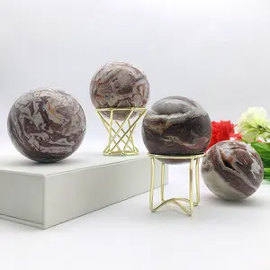 Boule de cristal en dentelle sauvage du brésil, vente en gros, sphère d'agate, boule de druse pour la décoration