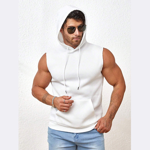 Mens Sleeveless <b>Workout</b> <b>Hoodie</b> Modern Fitness Training Pullover Soft Breathable Lightweight Muscle Gym Top OEM Summer - Product Image 1