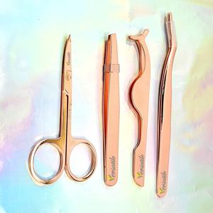 แหนบต่อขนตาสแตนเลสแบบญี่ปุ่นสีเขียวด้านโรสโกลด์ปรับแต่งโลโก้ได้อย่างยั่งยืน - Product Image 4