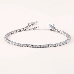 Moissanite Diamond Bracelet for Women and <b>Men</b>, Mix Cut Diamond Bracelet For Wedding, White Gold moissanite Bracelet - Product Image 1