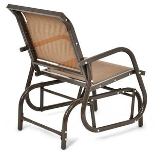 <b>Single</b> Outdoor <b>Swing</b> Glider Rocking Chair with Armrest for Patio Use - Product Image 1
