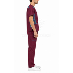 Tenue de travail moderne pour hommes, uniforme de soins médicaux avec tissu extensible de qualité supérieure, design élégant, coutures renforcées, poches et finition soignée - Product Image 5