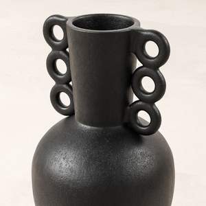 Vase décoratif en terre cuite noire de qualité export, fait main, style minimaliste moderne, poterie de luxe pour la décoration intérieure - Product Image 2