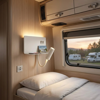Lampe murale de lecture LED moderne AC100-240V pour hôtel avec étagère, interrupteur à bouton et rétroéclairage d'ambiance (blanc) pour salon