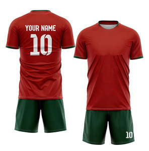 Ensemble de maillots de football personnalisables pour hommes, blanc, bleu, rouge, imprimé géométrique, manches courtes, respirant, polyester, uniforme toutes saisons - Product Image 3