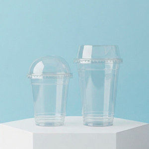 Transparent 95mm PP <b>Cups</b> Disposable <b>Plastic</b> <b>Cup</b> with Lid for Beverage Coffee Cold Drinks <b>Cups</b> Wholesale - Product Image 1
