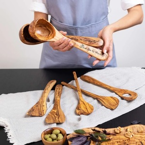 Wooden <b>Spoons</b> for Cooking Kitchen Utensil Set Wooden <b>Spoons</b> Cooking Utensil Set Non Scratch Natural Teak for Kitchen - Product Image 2