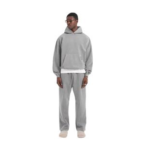 Custom Logo Winter Casual Knitted Track Suits French Terry Hoodie Set Mens <b>Blank</b> Heavy <b>Weight</b> Thick Fleece Cotton Oversized - Product Image 1