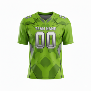 Camiseta de Práctica de Fútbol Americano Personalizada para Adultos, Manga Corta, Transpirable, Opción de Talla Grande, Cuello en V, 100% Poliéster - Product Image 2