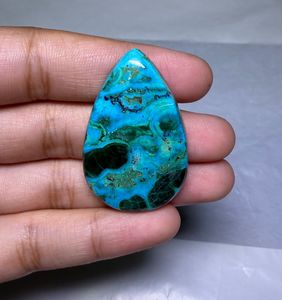 Prix de gros Pierre précieuse naturelle Chrysocolle Malachite de haute qualité, taille ovale, pour la fabrication de bijoux, vert, tailles assorties - Product Image 3
