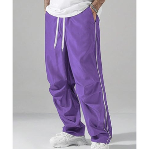 Pantalones Deportivos de Nylon para Hombre, Diseño OEM/ODM de Lujo, Corte Ancho, Cintura Alta, Holgados, Impermeables, Estilo Baggy, para Gimnasio - Product Image 4