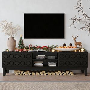 Mobile TV Moderno Stile Mid-Century da 75 Pollici con 4 Cassetti e Funzionalità di Gestione Cavi - Product Image 2