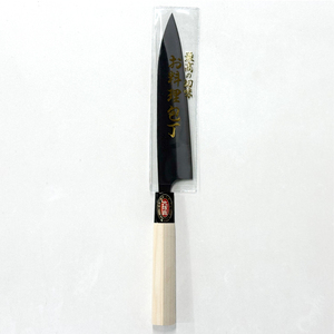 Cuchillo Yanagiba Profesional para Chef KYUSAKICHI, 170 mm, Acero al Carbono, Forjado en Negro, Mango de Madera, Tradicional, para Diestros - Product Image 5