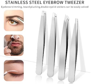 Pinzas de Cejas Ligeras con Punta Inclinada de Precisión, Acero Inoxidable, Duraderas, Estilo Moderno y Lujoso para Microdepilación, Alta Calidad - Product Image 2
