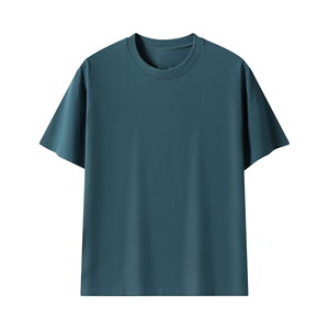 T-shirt uni à col rond et manches courtes personnalisé 2025 pour hommes, 100 % coton, grandes tailles, 240 grammes, styles décontractés - Product Image 6