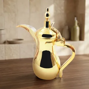 Arabic Coffee Pot Stainless Steel Teapot Metal Craft for Eid Al-Fitr Festival <b>Gathering</b> Serving Kitchen Tableware - Product Image 5