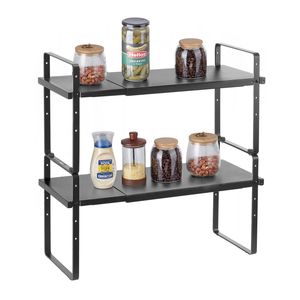 Organizador de Gabinete de Cocina Ajustable de 2 Niveles, Estante de Almacenamiento Extensible para Encimera, Organizadores Apilables y Elegantes para Encimera - Product Image 1