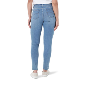 Pantalones vaqueros de mezclilla rasgados de cintura alta para mujer, estilo patchwork OEM, a la moda, al por mayor - Product Image 4