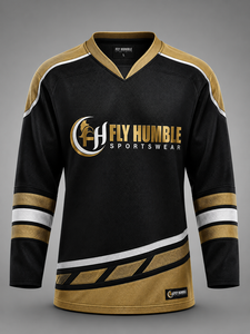 เสื้อฮอกกี้น้ำแข็งผู้ชาย Fly Humble คอวี แขนยาว สีขาว-น้ำเงิน พิมพ์ลายดิจิทัล ระบายเหงื่อได้ดี สายปรับได้ ใส่ได้ทุกฤดู - Product Image 3