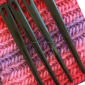 Boutons de manchette en cheveux en corne de buffle polis et sculptés Aiguilles à tisser d'Inde-comme souvenir - Product Image 4