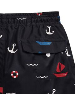 Shorts de bain personnalisés pour hommes à imprimé nautique, séchage rapide, taille élastique avec cordon de serrage, maillot de bain d'été, logo personnalisé, fournisseur OEM - Product Image 6