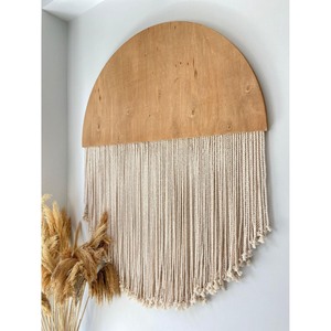 Décoration murale en macramé circulaire, style bohème, en fibres naturelles, pièce unique, emballage individuel - Product Image 4