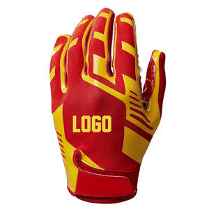 Gants de football américain personnalisés en latex antidérapants de haute qualité, design à doigts complets, sangle de poignet réglable, imperméables, compatibles écran tactile - Product Image 5