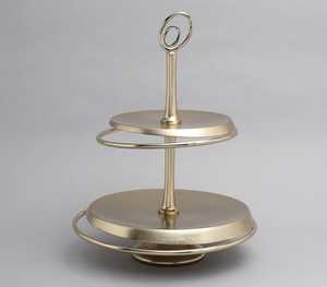 Elegant Cake Perfection Metal 2 Tier Cake <b>Stand</b> Gold Color Decorative Display Rack for Wedding Party Hotel - Product Image 6