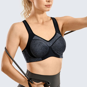 Soutien-gorge de sport pour femme à maintien élevé, respirant, sans coutures, à bretelles réglables, avec coussinets amovibles et logo frontal, faible MOQ - Product Image 3