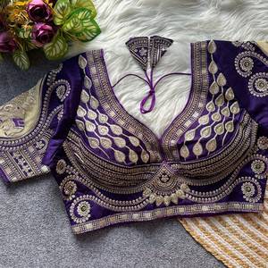 Blusa de novia tradicional amarilla con bordado floral Zari, top corto de mezcla de seda tejida con cuello corazón para fiesta de verano para mujer - Product Image 3