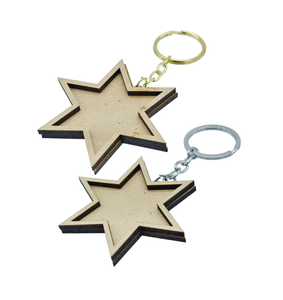 MDF Keychain Wholesale Bulk Custom Logo Sublimation Printable Blank MDF Wood <b>Keyring</b> - Product Image 4