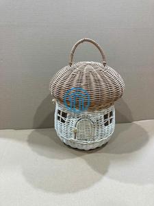 Boho Rattan Mushroom House Handmade Wicker Fairy Cottage for Nursery and Kids Room Decorative Custom Handmade Rattan Mushroom - Product Image 2