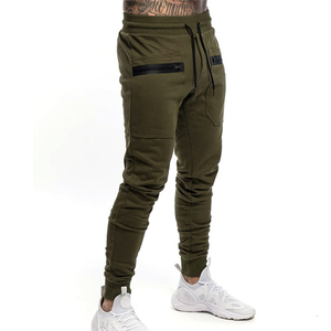 Private Label Grey Gym Joggers Horizontal Zip Pocket <b>Men</b> Tight Fit Running Sweatpants Premium Sportswear Track Pants Bulk - Product Image 5