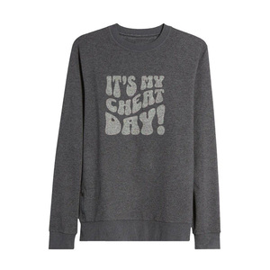 Daizen Star Charcoal Grey Crew Neck Pullover Sweatshirt Regular Fit Unisex 100 Cotton Knitted Casual Autumn Front Logo Color - Product Image 1