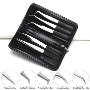 Precision Tweezers Set <b>Anti</b> <b>Static</b> Stainless Steel Tweezers Kit For Craft Jewelry Eyebrow Eyelash Extension Tweezers - Product Image 5