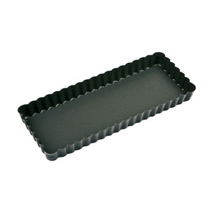 Molde Rectangular para Tartas y Quiches con Base Desmontable de 25 cm, Antiadherente de PTFE, Acero Laminado en Frío, Base Desmontable Acanalada, Utensilio para Hornear Hecho en Corea - Product Image 1