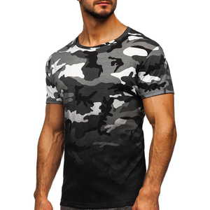 Camiseta de Manga Corta para Hombre, Cuello Redondo, Corte Ajustado, Tejido de Punto, Informal, Transpirable, Largo Regular, 100% Algodón, Estampada, Ecológica, 220g - Product Image 5