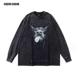 Nouveau sweat-shirt thermique épais à col ras du cou avec logo personnalisé, effet délavé, épaules tombantes pour homme - Product Image 4