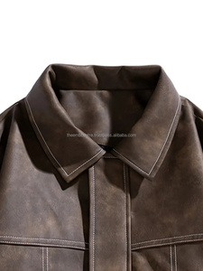 Chaqueta de cuero auténtica personalizada para hombre de alta calidad con cuello levantado y cremallera, chaqueta con precios al por mayor de colores personalizados para hombre - Product Image 3