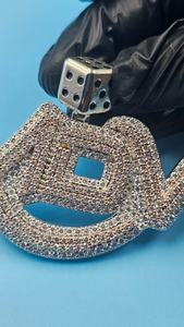 Colgante Personalizado de Plata de Ley 925 con Letra y Diamantes de Moissanita VVS, Microincrustaciones, Unisex, para Uso Diario - Product Image 3