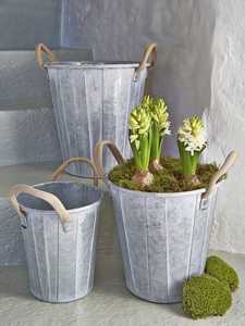 Rustic Galvanized Metal Oval Planter For Outdoor Garden Flower <b>Container</b> - Product Image 2